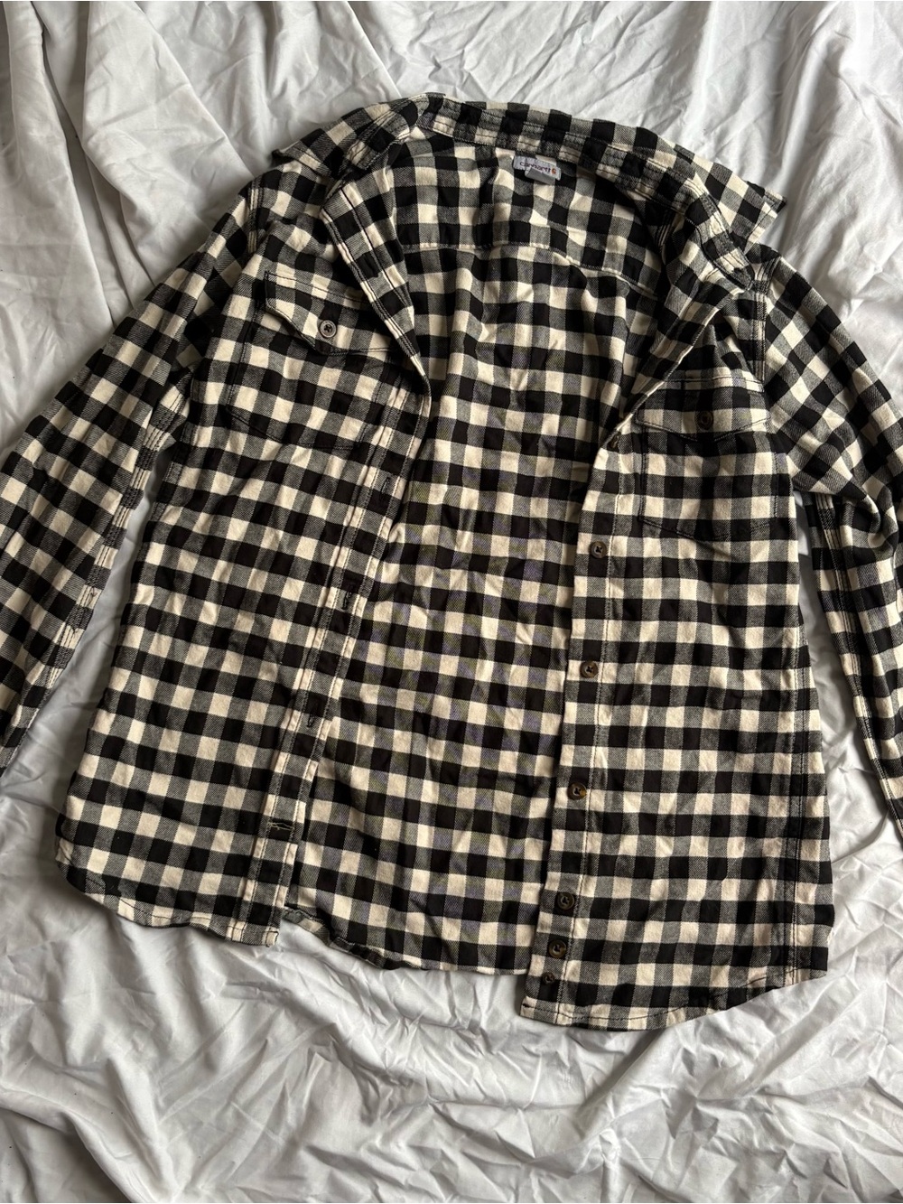 Carhartt Black & Cream Plaid Utility Shacket